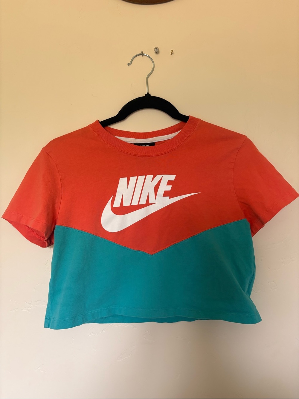 Nike Coral Crew Tee with White Logo